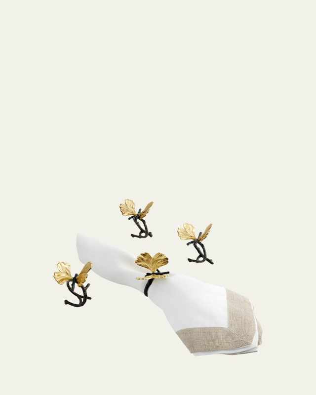 Butterfly Ginkgo Napkin Rings, Set of 4